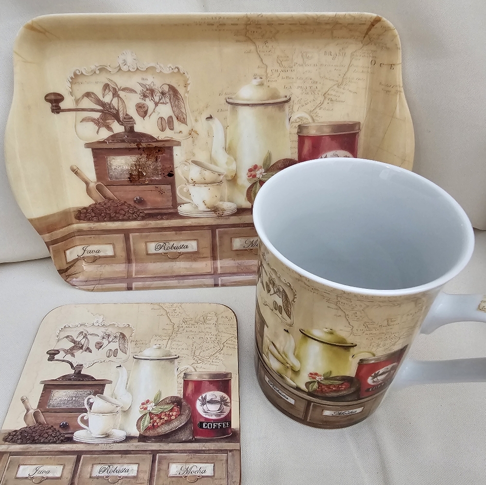 Vintage Coffee-Themed Coffee Set
